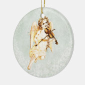 Angel's a 遊 violin on on a shabyヴィンテージテクスチャ セラミックオーナメント (左)