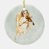 Angel's a 遊 violin on on a shabyヴィンテージテクスチャ セラミックオーナメント (裏面)