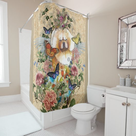 ANGELS BETWEEN US Chowシャワーカーテン シャワーカーテン (インサイチュ)