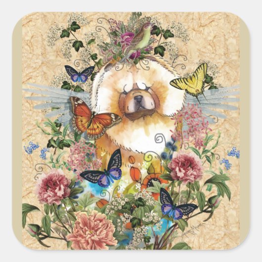 ANGELS BETWEEN US Chowスタンプ2サイズ スクエアシール (正面)