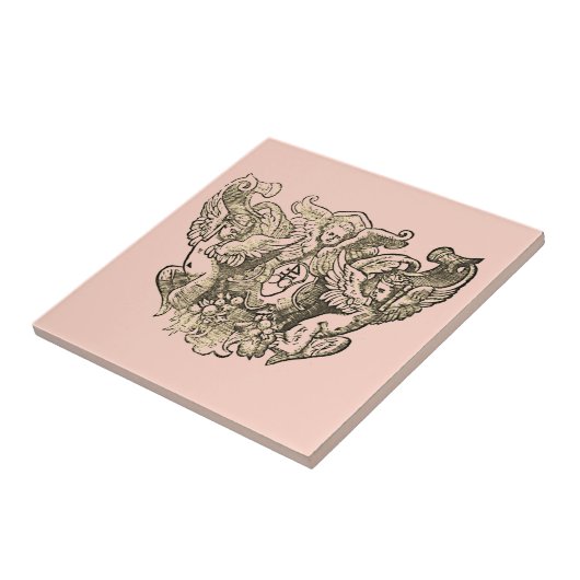 Angels – Coat of arms – Emblem rosa rose タイル (側面)