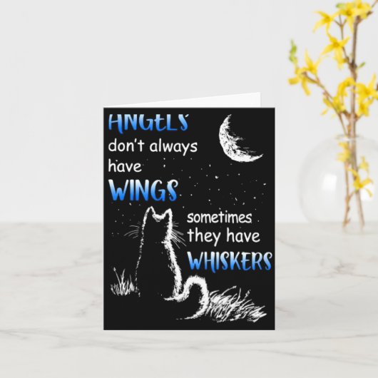 Angels Dont Always Have Wings They Have Whiskers  カード (黄色い花)