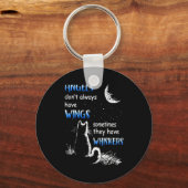 Angels Dont Always Have Wings They Have Whiskers  キーホルダー (正面)