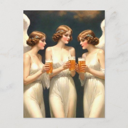 Angels Drinking Beer Postcard ポストカード (正面)
