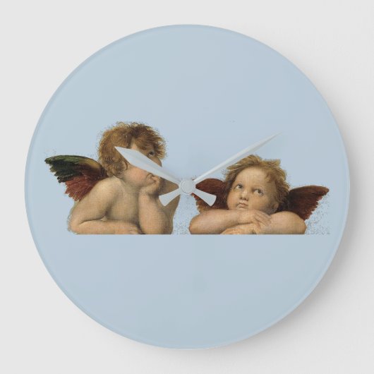 Angels Engel – Madonna Sixtina – Raphael – Raffael ラージ壁時計 (正面)