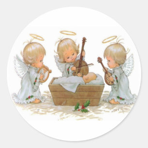 Angels in the Mangerステッカー ラウンドシール