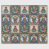 Angels Inspired by Christmas Folk Art a Roll of ラッピングペーパー (フラット)