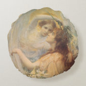 Angel's Message by George Swinstead,ヴィンテージ・アート ラウンドクッション (裏面)