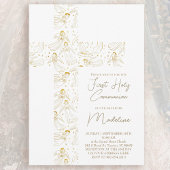angels pattern cross First Holy Communion 招待状
