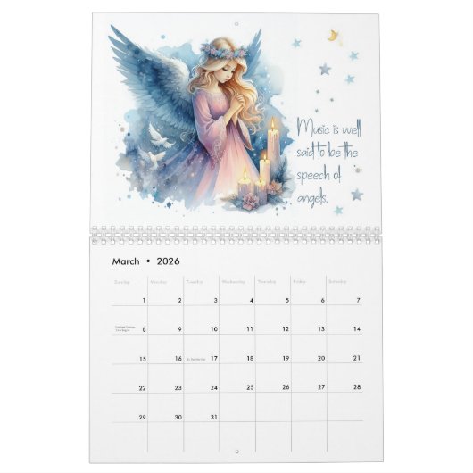 Angels & Sayings 2026 カレンダー (3月 2026)