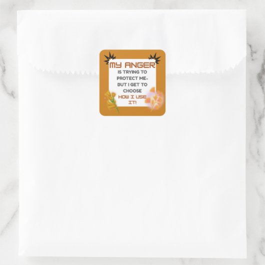 Anger Awareness Quote スクエアシール (バッグ)