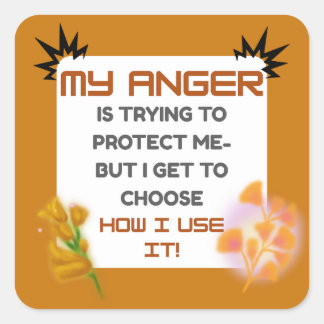 Anger Awareness Quote スクエアシール