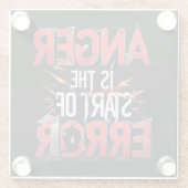 Anger is the Start of Error | Powerful Quote ガラスコースター (裏面)