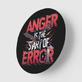 Anger is the Start of Error | Powerful Quote ラウンド壁時計 (傾斜)