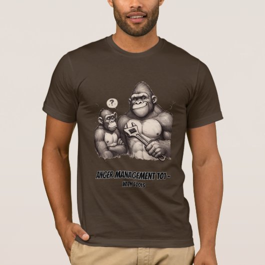 Anger Management 101 – Funny Gorilla Dad Mechanic  Tシャツ (正面)
