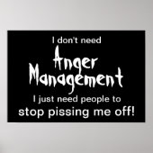 Anger Management Poster - White Text on Black ポスター (正面)
