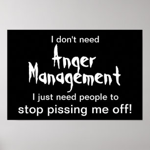 Anger Management Poster - White Text on Black ポスター