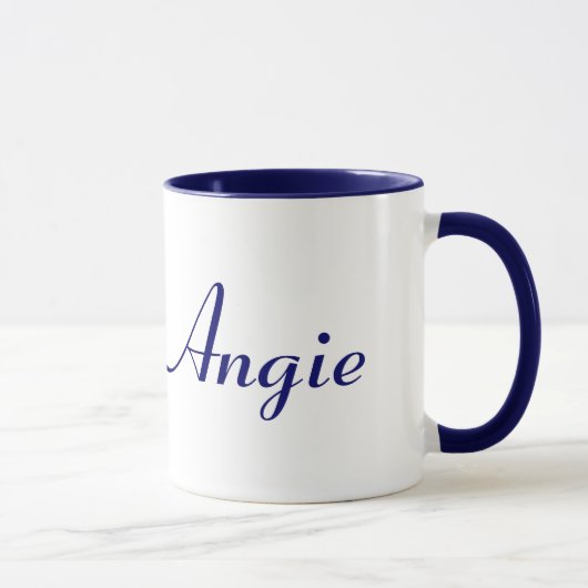 Angie ブルー ホワイト 名前 マグ (右)