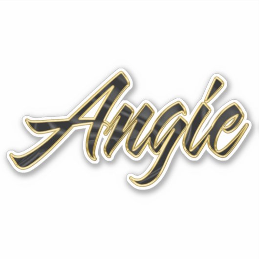 Angie black gold Lettering Aufkleber Sticker シール (正面)