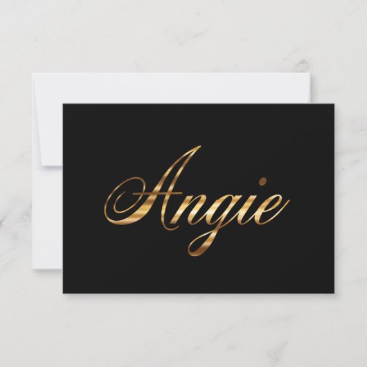Angie gold Design Lettering Karte (正面)
