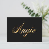Angie gold Design Lettering Karte (スタンド正面)