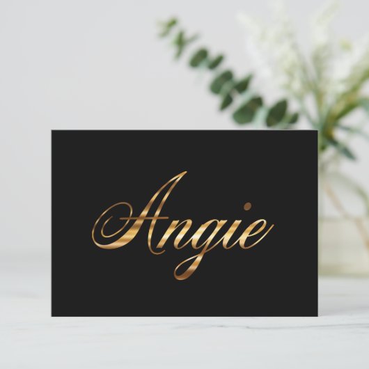 Angie gold Design Lettering Karte (スタンド正面)