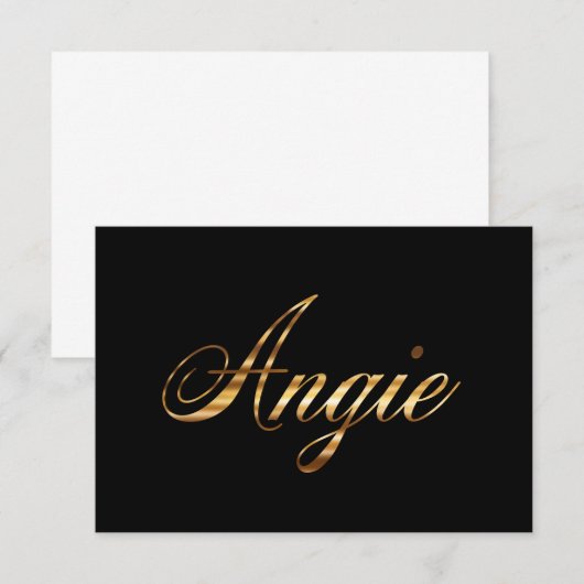 Angie gold Design Lettering Karte (正面/裏面)