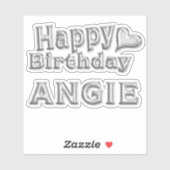 Angie Happy Birthday silver Aufkleber Sticker シール (シート)