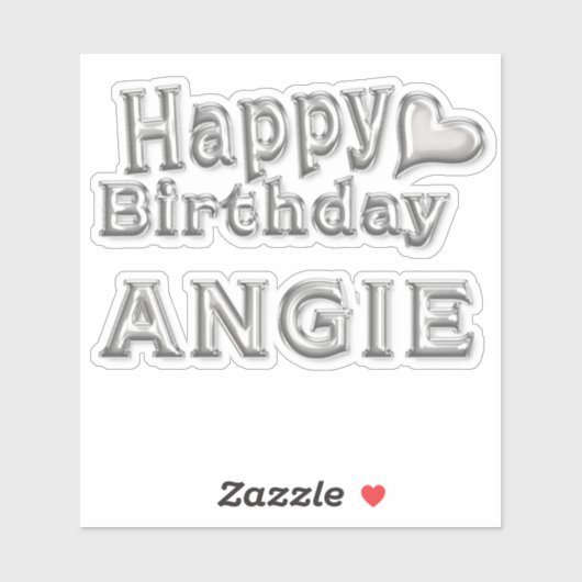Angie Happy Birthday silver Aufkleber Sticker シール (シート)