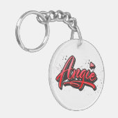 Angie Heart Splash Schlüsselanhänger rund キーホルダー (正面左)