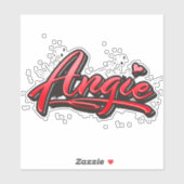 Angie red Heart Graffiti Aufkleber Sticker シール (シート)