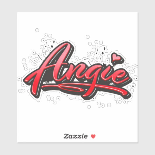 Angie red Heart Graffiti Aufkleber Sticker シール (シート)