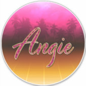 Angie Vorname Name golden pink Aufkleber Sticker シール (正面)