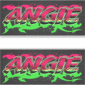 Angie Vorname Name Graffiti Aufkleber Sticker シール (正面)