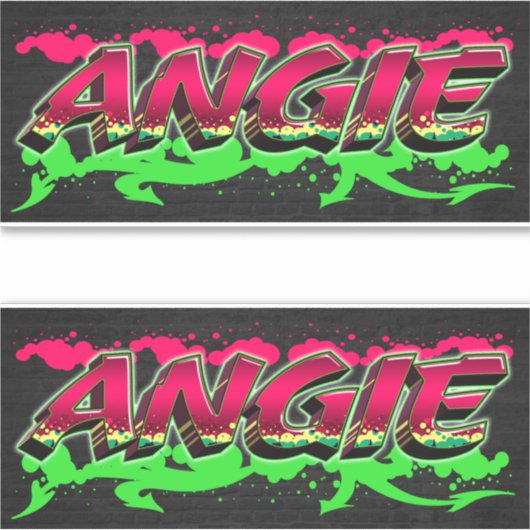 Angie Vorname Name Graffiti Aufkleber Sticker シール (正面)