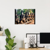 Angkor Thom God Statues  ポスター (ホームオフィス)