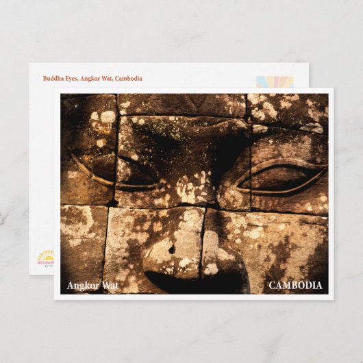 Angkor Wat Buddha Eyes Siem Reap Postcard シーズンポストカード (正面/裏面)