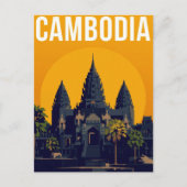 Angkor Wat Cambodia Retro ポストカード (正面)
