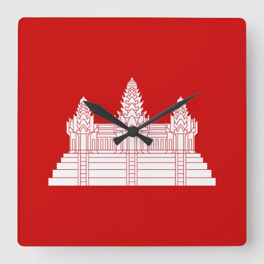 Angkor Wat Ver.2.0クメール寺院 スクエア壁時計 (正面)