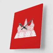 Angkor Wat Ver.2.0クメール寺院 スクエア壁時計 (傾斜)