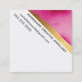 ANGLEピモダンンミニマルクウォーター色金ゴールドブラシ スクエア名刺 (裏面)