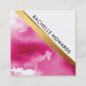 ANGLEピモダンンミニマルクウォーター色金ゴールドブラシ スクエア名刺 (正面)