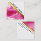 ANGLEピモダンンミニマルクウォーター色金ゴールドブラシ スクエア名刺 (正面/裏面)