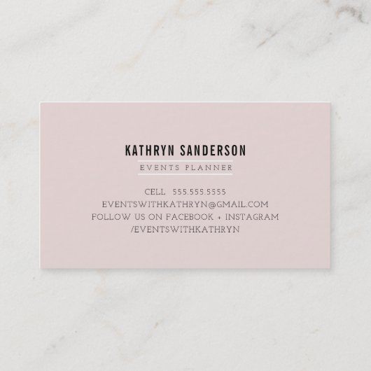 ANGLEモダン金ゴールドロはっきりしたゴ赤面ピンク灰色の大理石 名刺 (裏面)