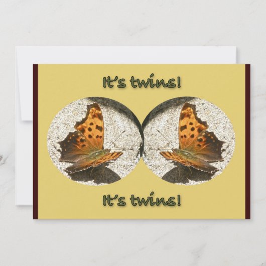 Angle Wing Comma Butterfly It's Twins Announcement 案内状 (正面)