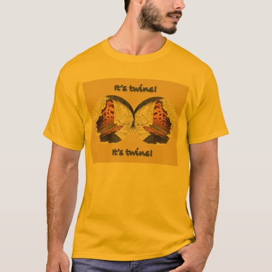 Angle Wing Comma Butterfly "It's Twins" Tシャツ (正面)