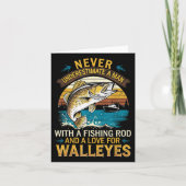 Angler Fisherman Never Underestimate A Man Walleye カード (正面)