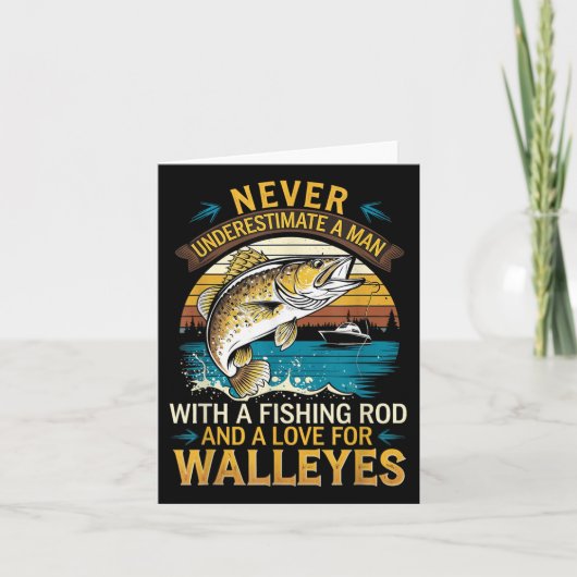 Angler Fisherman Never Underestimate A Man Walleye カード (正面)