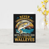 Angler Fisherman Never Underestimate A Man Walleye カード (黄色い花)