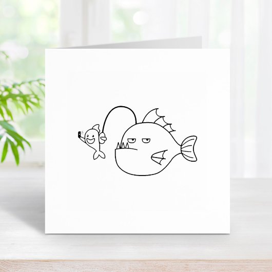 Anglerfishとの自撮り セルフインキングスタンプ